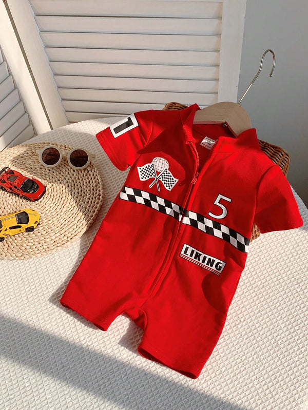 Baby Boy/Girl Letter Pattern Soft Knit Short Sleeve Romper & Shorts Set