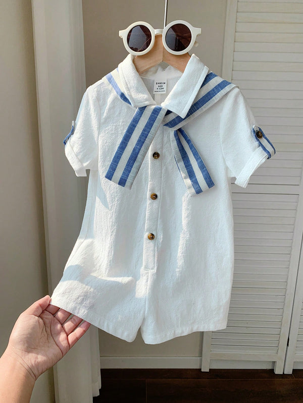 Striped Shawl Romper
