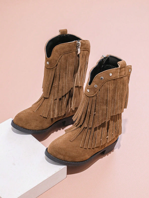 Teenage Western Cowboy Boots With Fringe