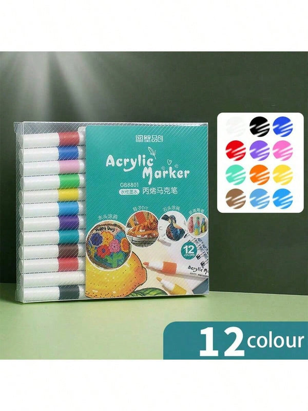 Acrylic Paint Marker Pens Set -Water-Resistant, Ideal For Art & Craft