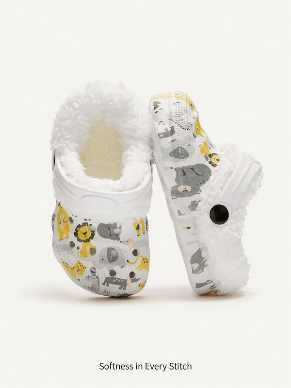 1 Pair Kids Outdoor Plush Warm Sports Cartoon Forest Animal Fashion Baby Toddler Breathable Beach Shoes