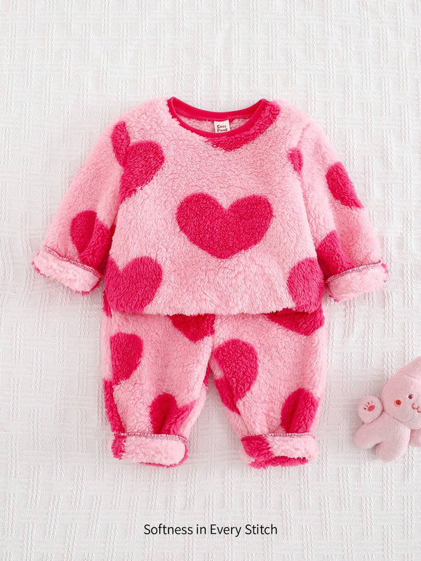 Baby Girl Leopard Print Crew Neck Long Sleeve Hoodie & Elastic Cuff Pants Set