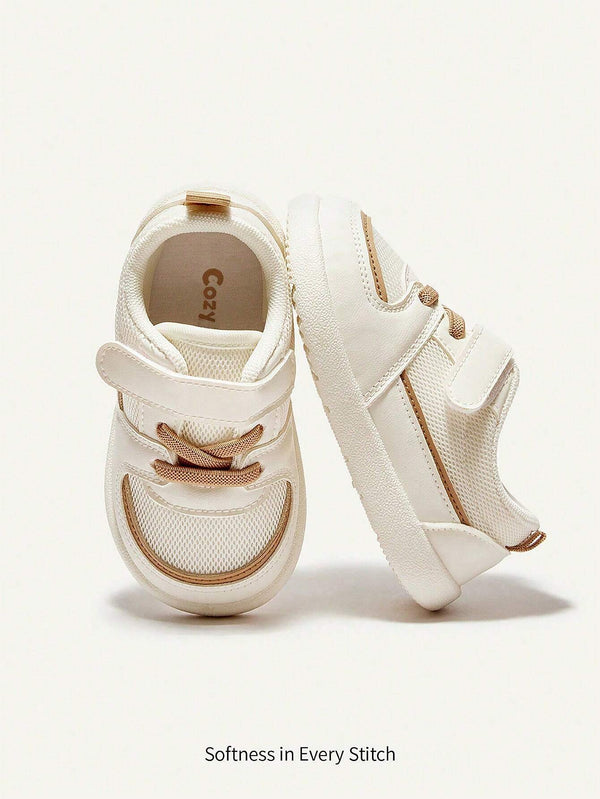 Cozy Pixies Unisex Kids' White Khaki Mesh Flat Shoes