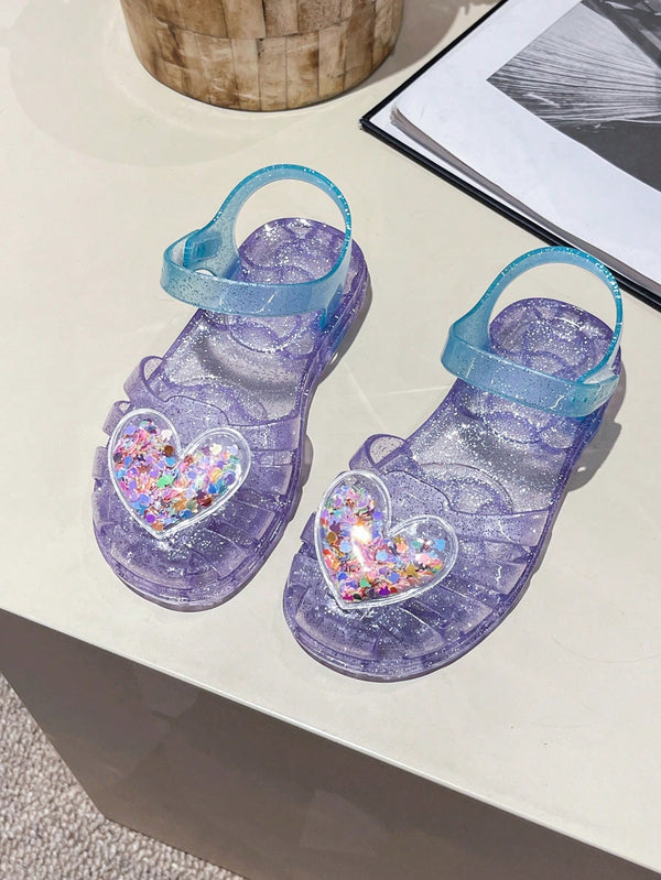 Fashion Kid Girls Princess Heart Charm Sandals