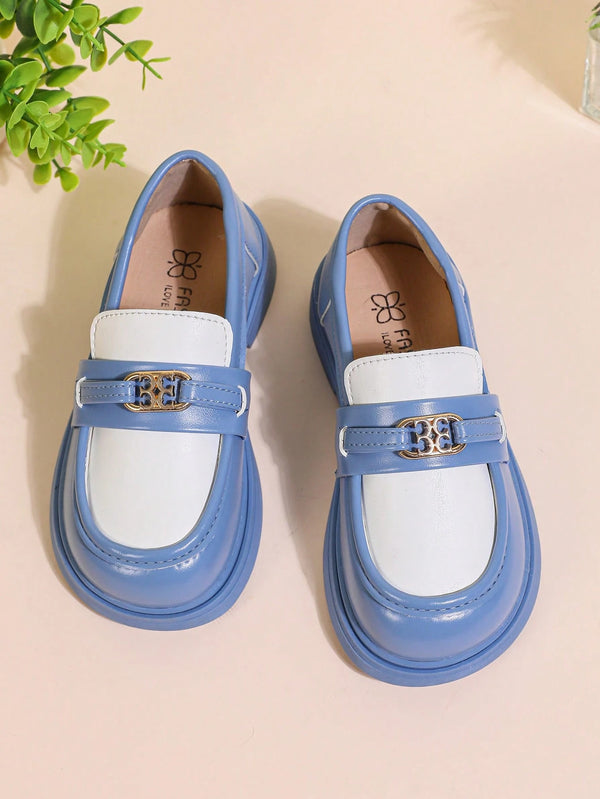 New Soft Bottom Color Block British Style Princess Shoes