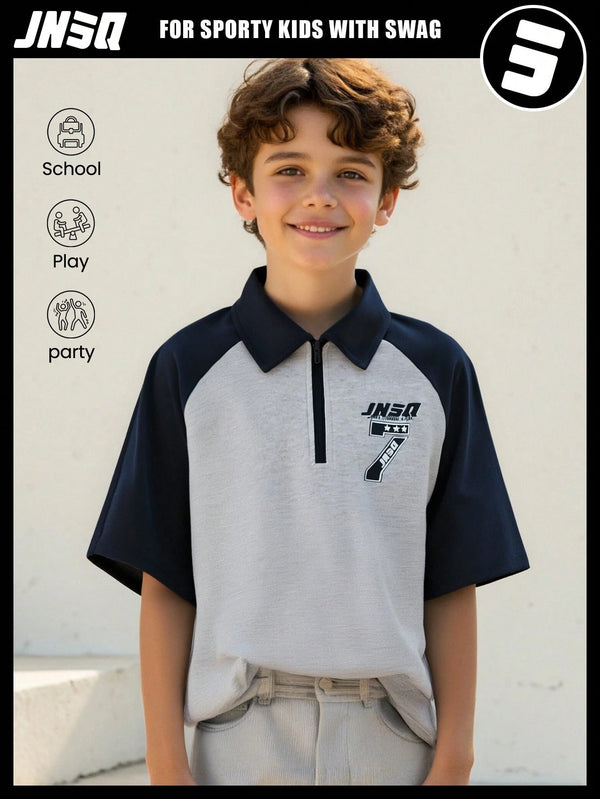 JNSQ Boy's Summer Casual Sports Short Sleeve T-Shirt