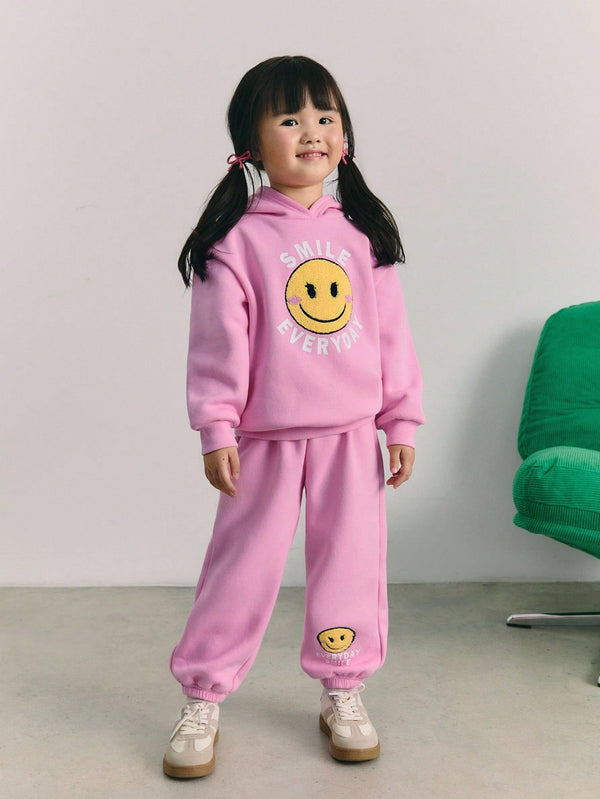 Young Girl Floral Print Hoodie And Sweatpants