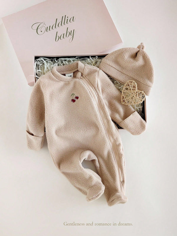 Newborn Plush Long Sleeve Top And Pants