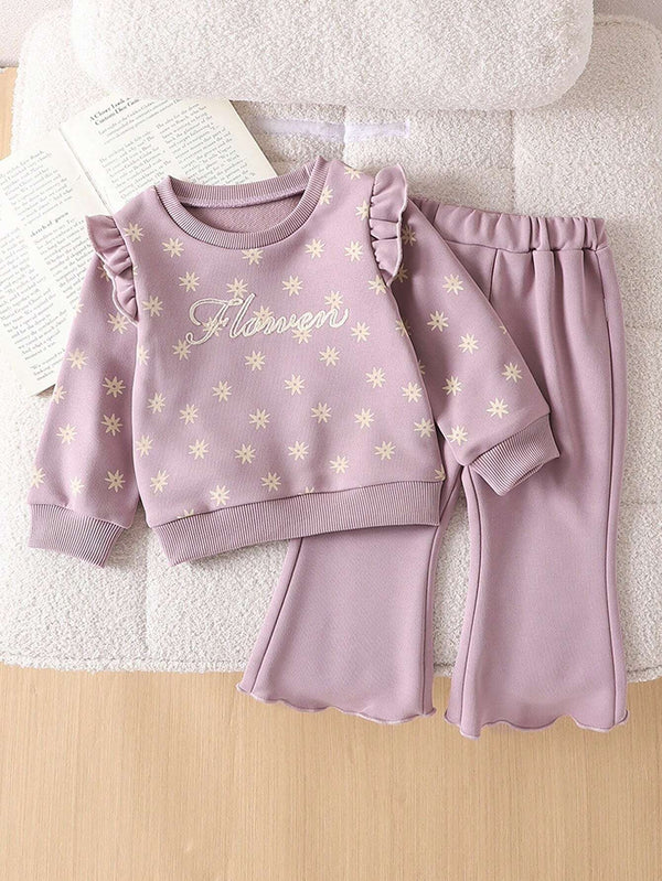 Baby Girl Apricot Long Sleeve Top & Pants Matching Outfit
