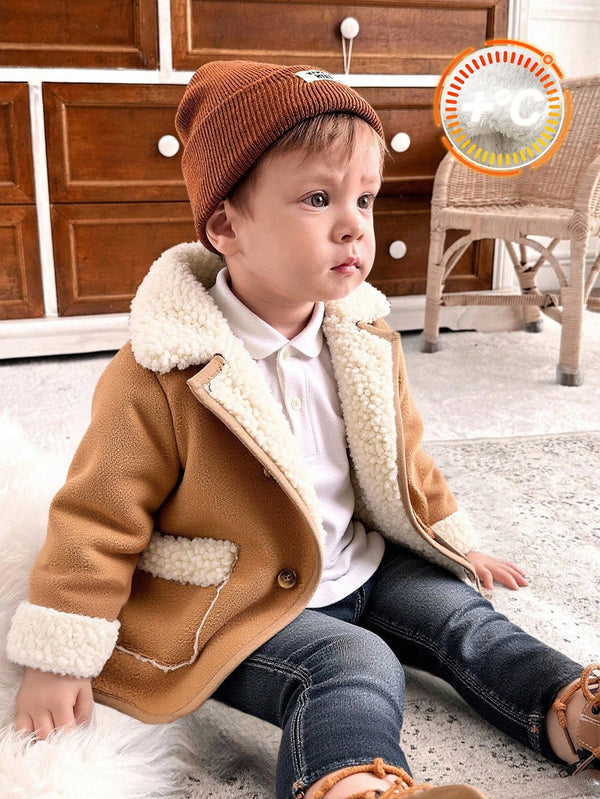 Fleece Lined Thickened Soft Comfortable Casual Versatile Classic Lapel Long Sleeve Coat