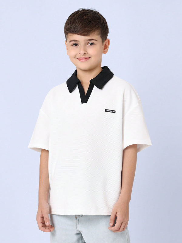 SUMWON Contemporary Teen Polo Shirt Classic Contrast Collar