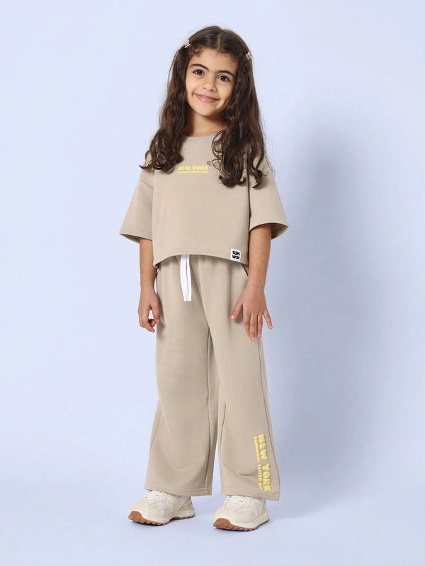SUMWON Girls Wide Leg Two-Piece Set