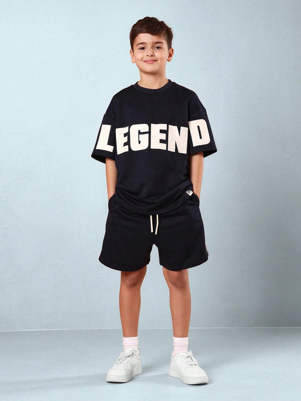 Legend Text Sweatshirt Co-Ord Short Set