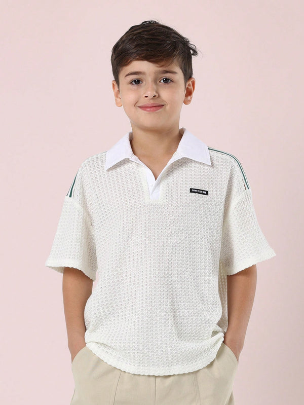 SUMWON Premium Youth Textured Polo Short Sleeve Top