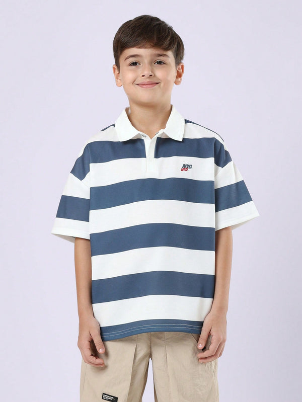 SUMWON Rugby Polo Boys Preppy School Uniform Striped Casual Classic Sports