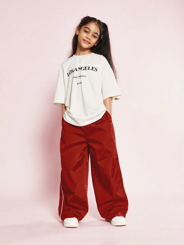 Streetwear Los Angeles Ss24 Collection Varsity Loose Fit T-Shirt Track Pants Co-Ord Set
