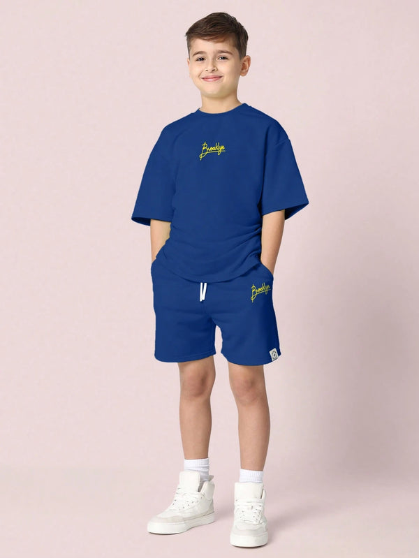 SUMWON Stylish Brooklyn Script Co-Ord Short Set