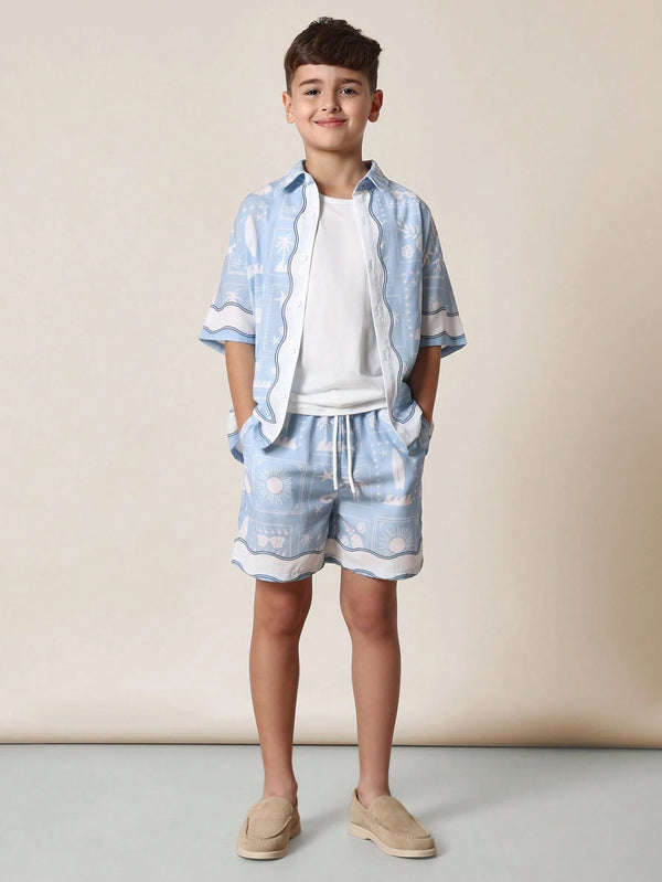 SUMWON Summer Beach Vacation Two-Piece Set All-Over Print