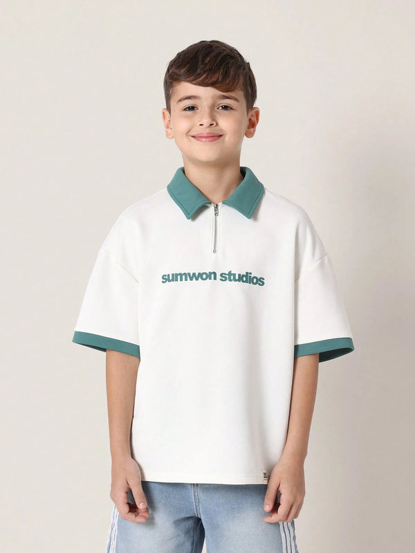 Sumwon Studios Youth Quarter Zip Polo Top