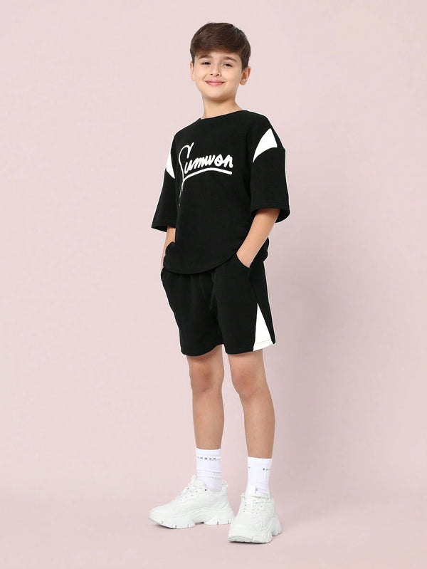 Youth Athletic Leisure Two-Piece Set Summer Streetwear Casual Sports Outfit