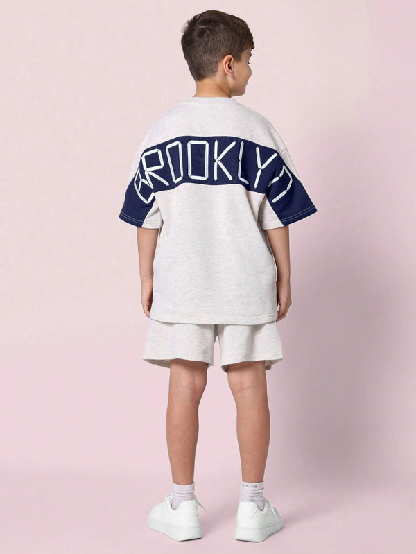 Youth Brooklyn Sports Co-Ord Set Oversized T-Shirt Shorts