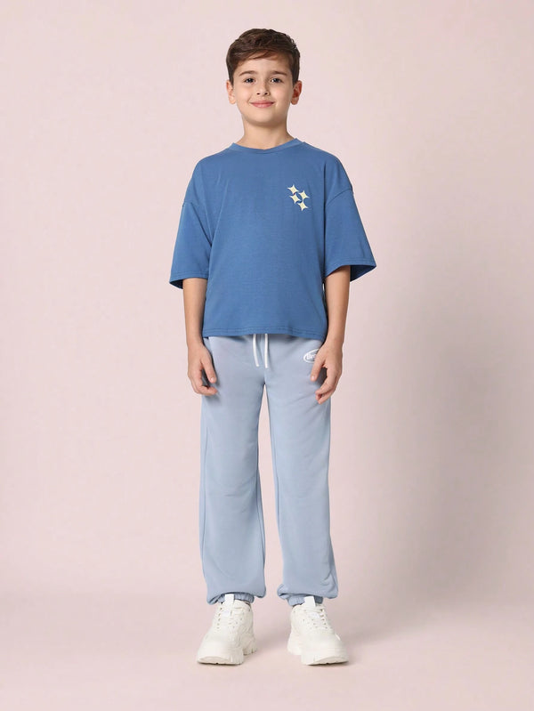 Youth Casual Star Logo T-Shirt Jogger Set