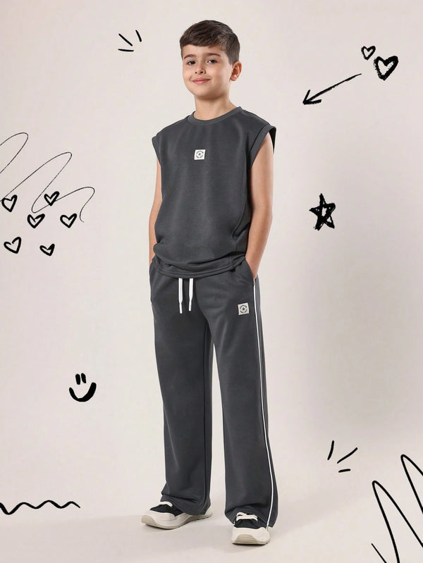 Youth Co-Ord Active Set 2-Piece Athletic Tank Top Wide Leg Bottom