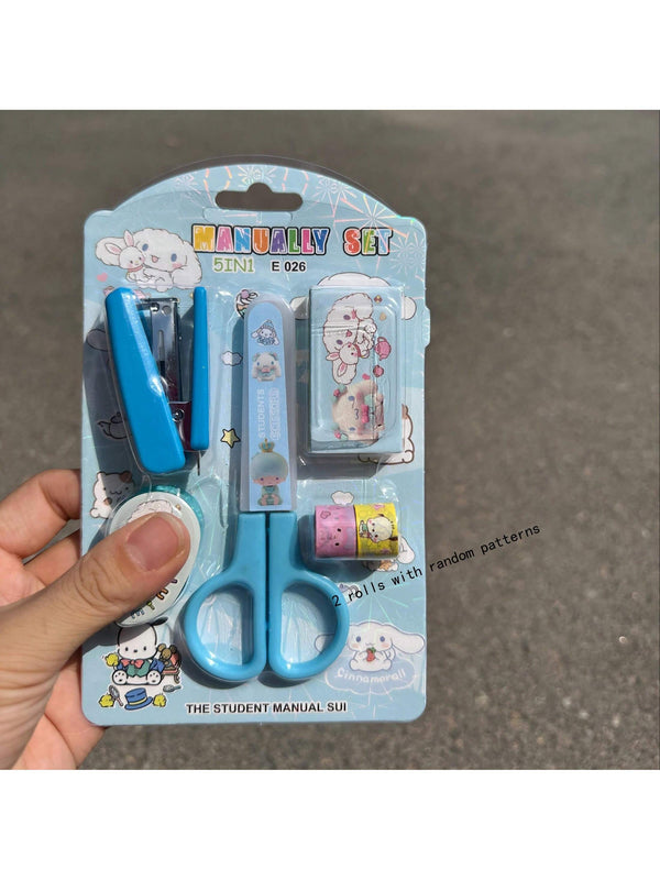 Sanrio Kuromi & Cinnamoroll 5-In-1 Scissors Stationery Set