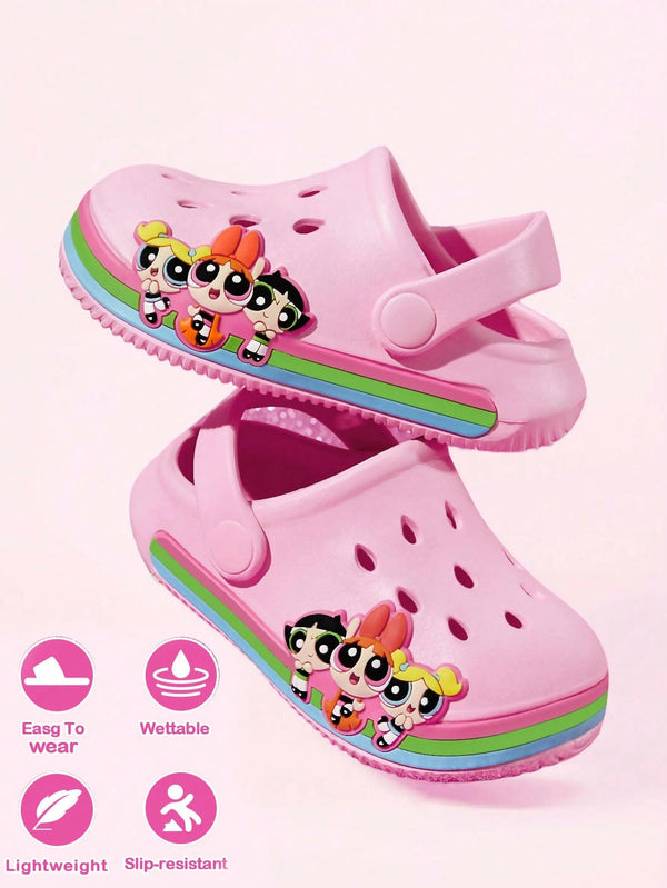 Cute Cartoon Pink Girls Children's Slip-On Garden Clogs