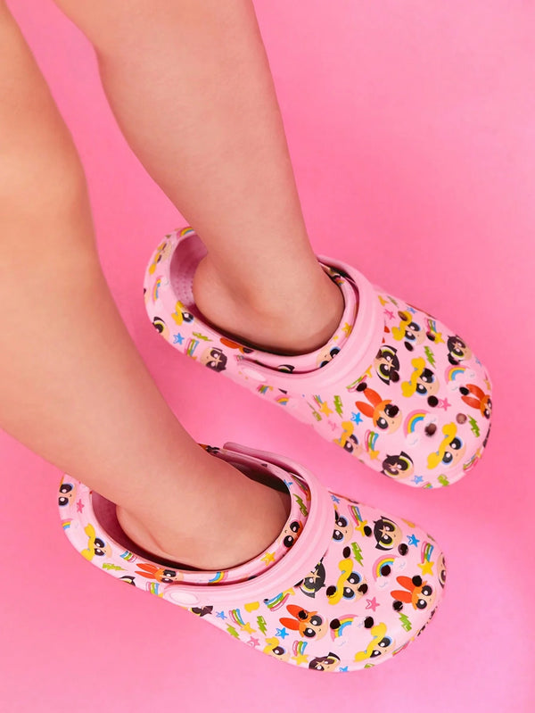 Cute Cartoon Pink Girls Children's Slip-On Garden Clogs