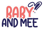 Logo with 'BABY AND MEE' text in colorful font on a white background